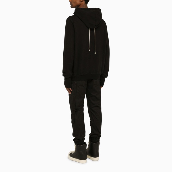 Black Cotton Hoodie Fleece