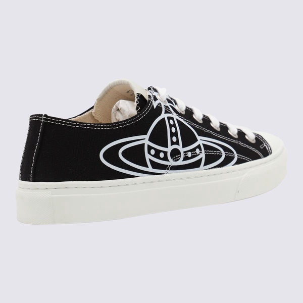 Black And White Cotton Sneakers