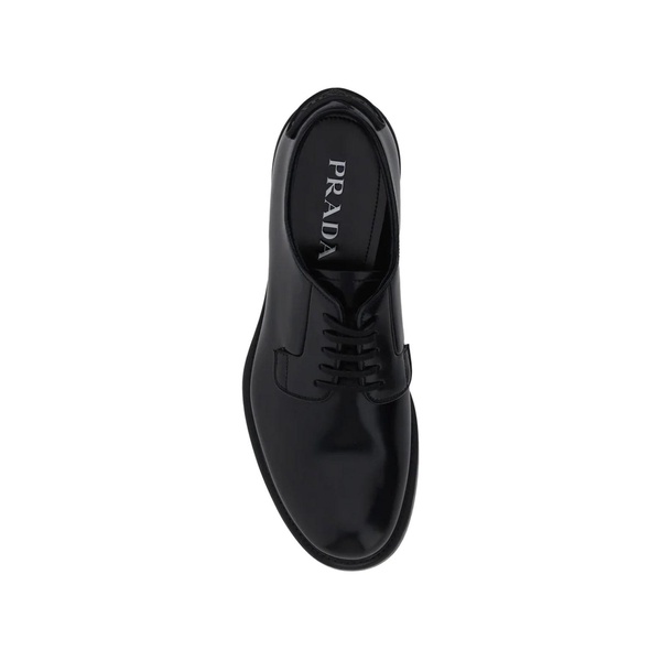 Prada Lace Up Leather Derbies