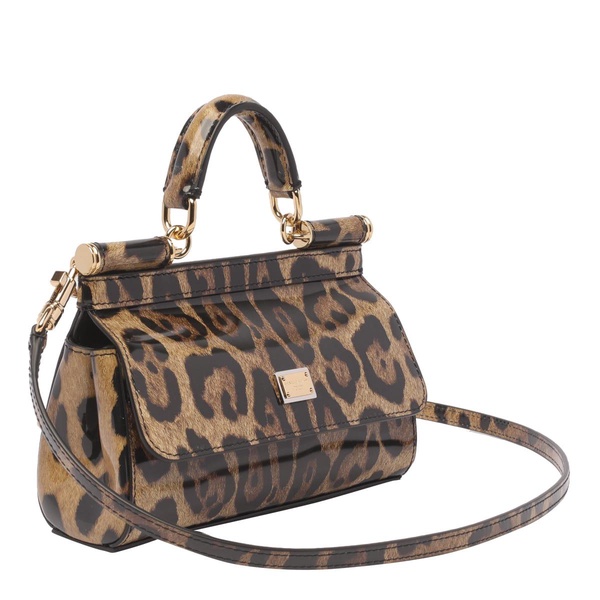 Dolce & Gabbana Kim Leopard-Printed Small Sicily Bag