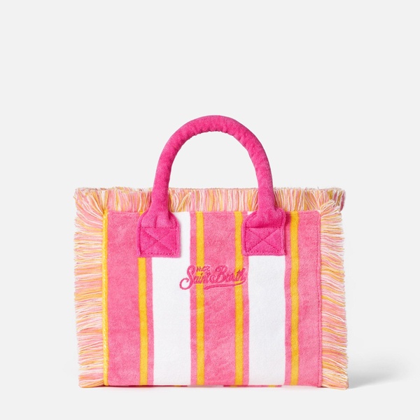 Colette Striped Terry Handbag With Saint Barth Beach Club Embroidery