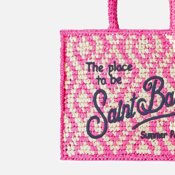 Vanity Shoulder Raffia Bag With Saint Barth Embroidery