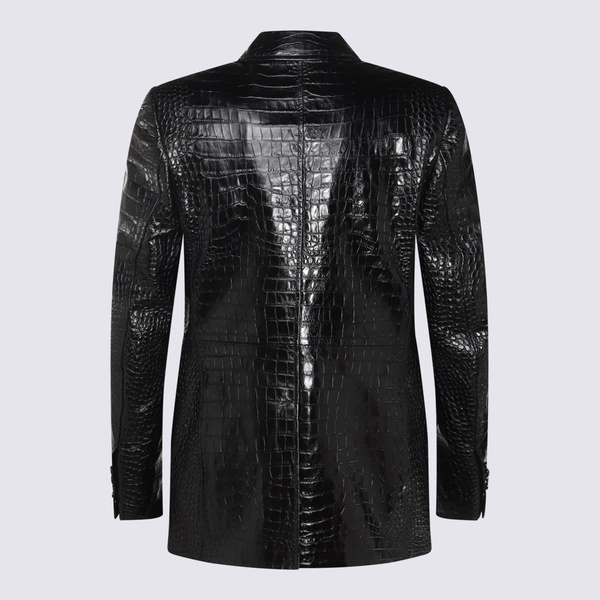 Tom Ford Embossed Single-Breasted Leather Jacket