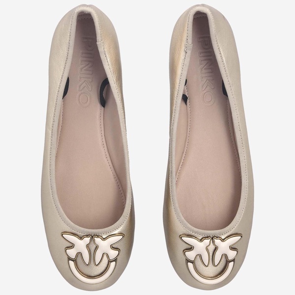 Pinko Leather Ballet Flats With Logo