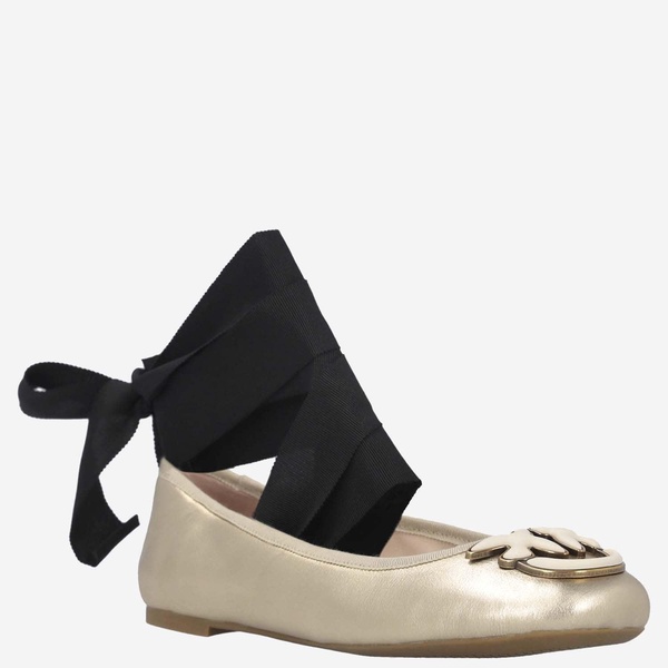 Pinko Leather Ballet Flats With Logo