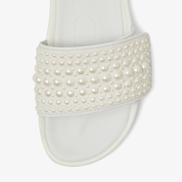 Fitz Embellished Canvas-Leather Slides