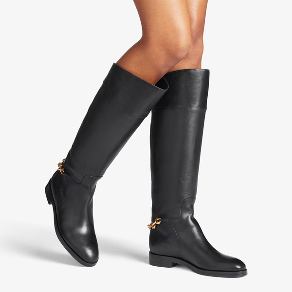 Nell chain-detailing leather boots