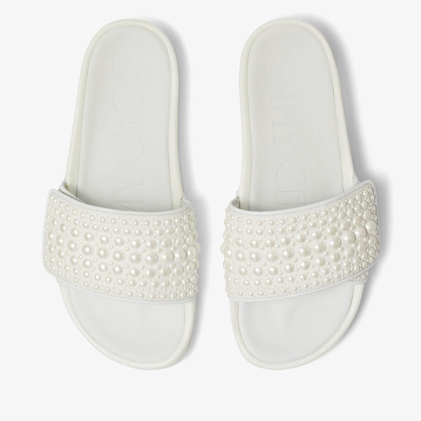 Fitz Embellished Canvas-Leather Slides