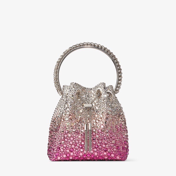 Pink Bon Bon Crystal-Embellished Bucket Bag