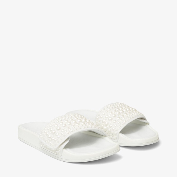 Fitz Embellished Canvas-Leather Slides