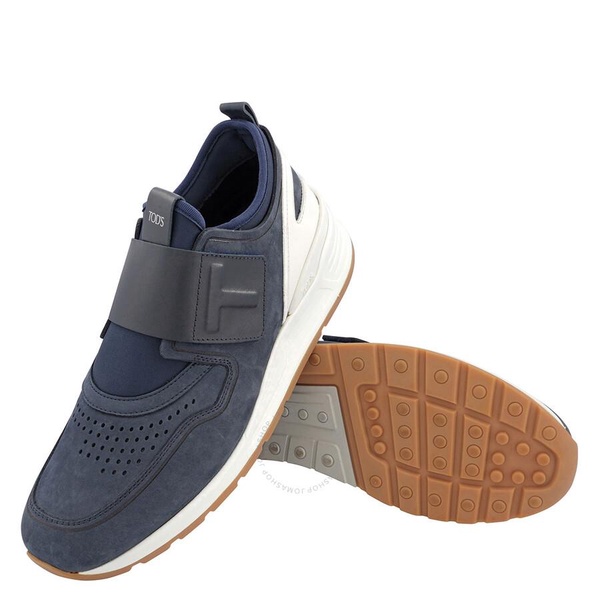 Tods Suede And Fabric Velcro Strap Sneakers