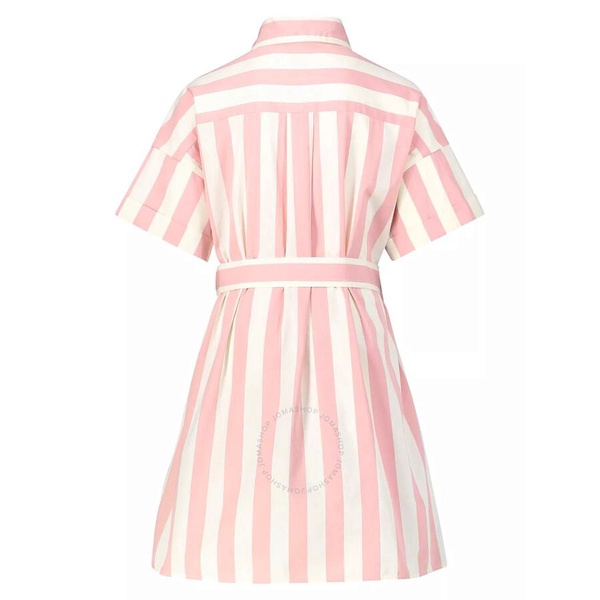 Moncler Kids Striped Belted Cotton Shirt Dress