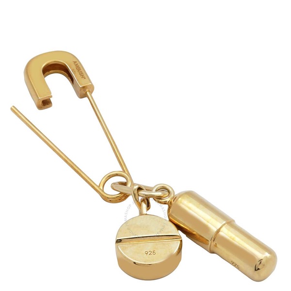 Ambush Men's Gold Pill-Charm Safety-Pin Earring