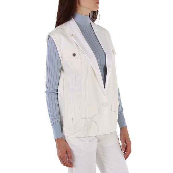 Filles A Papa Ladies White Bonie Denim Sleeveless Jacket