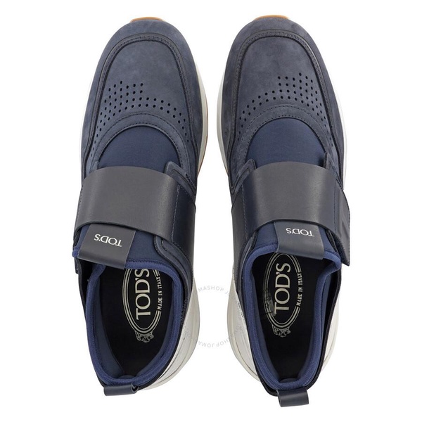 Tods Suede And Fabric Velcro Strap Sneakers