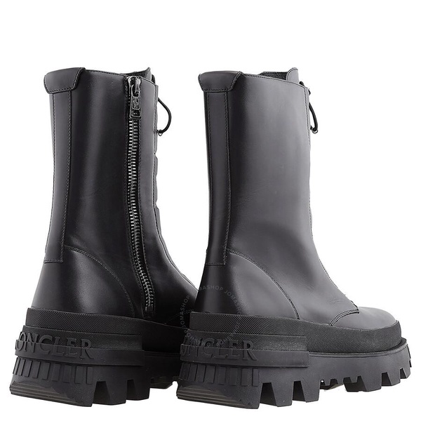 Moncler Black Vail Leather Ankle Boots