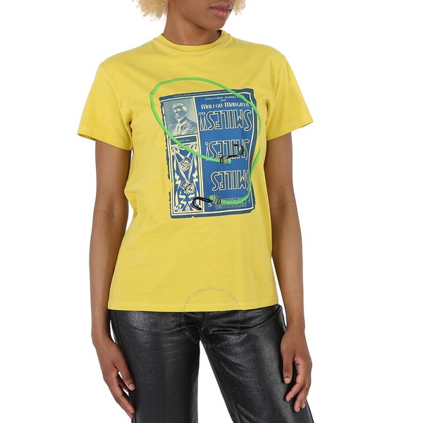 Maison Margiela Yellow Circus Smile Collage Print Cotton T-Shirt