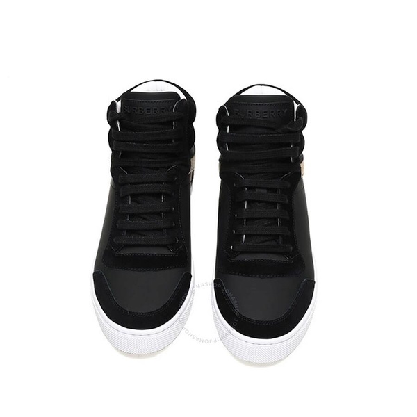 Burberry Men's Leather, Suede And House Check High-Top Sneakers