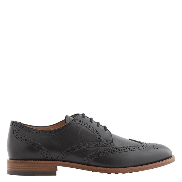 Tods Men's Black Wingtip Perforated Lace-Ups Derby