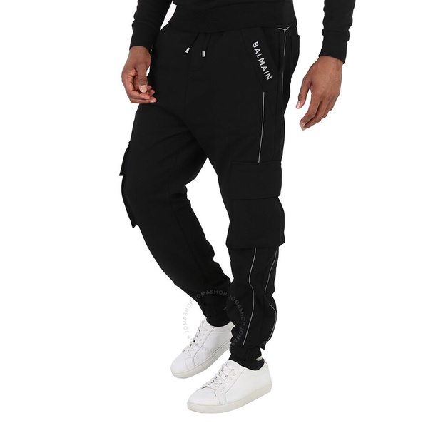 Balmain Men's Reflect Logo Cargo Track Pants