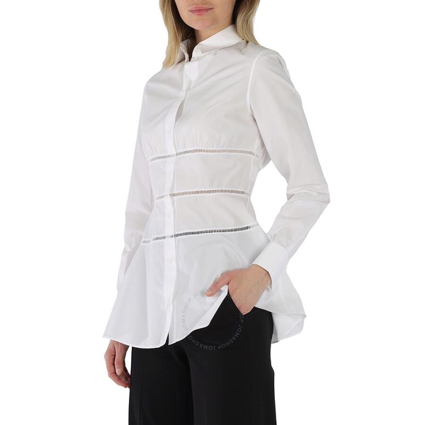 Alaia Ladies White Japanese Poplin Corset Shirt