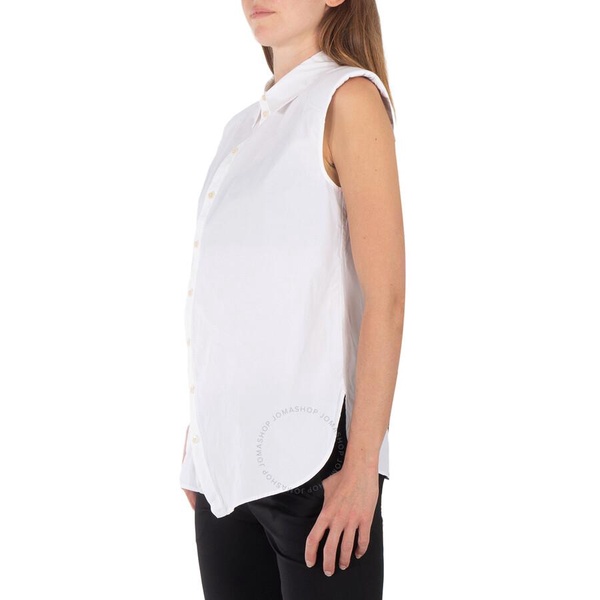 Tibi Eco Shirting Sleeveless Shoulderpad Shirt