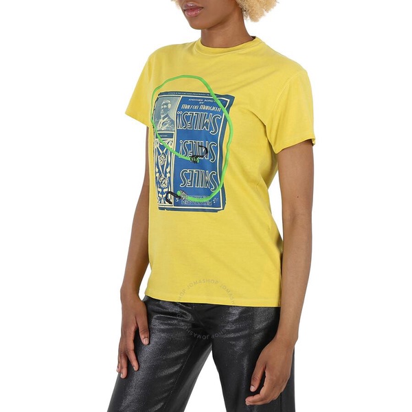 Maison Margiela Yellow Circus Smile Collage Print Cotton T-Shirt