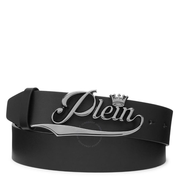 Philipp Plein King Plein Logo Buckle Leather Belt