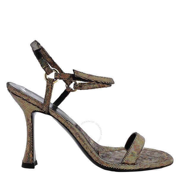 By Far Ladies Disco Bronze Mia Hologram Leather Sandals