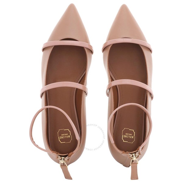 Malone Souliers Nude Leather Robyn Flats