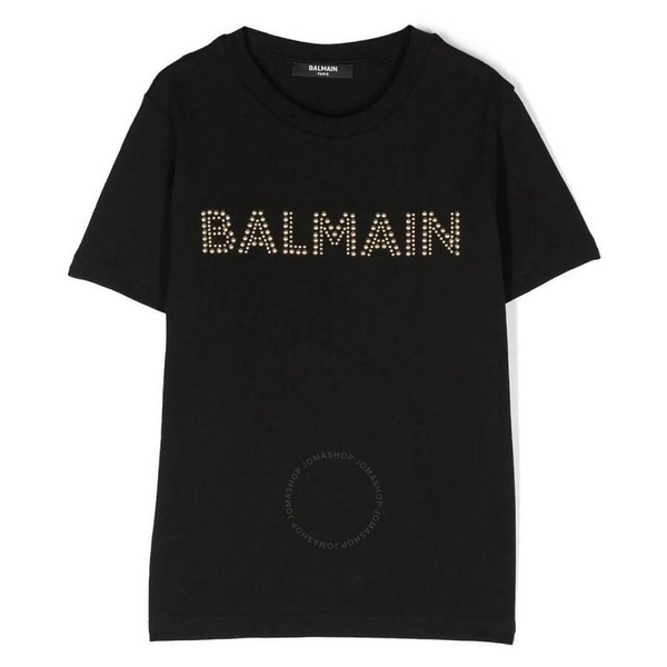 Balmain Kids Studded Logo Cotton T-Shirt