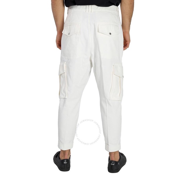 Balmain Men's White  Mid-Rise Tapered Cargo Pants