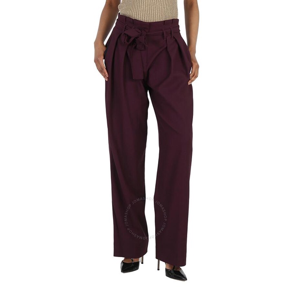 Victoria Beckham Ladies Pants Purple 2 Pleat Tie Pant