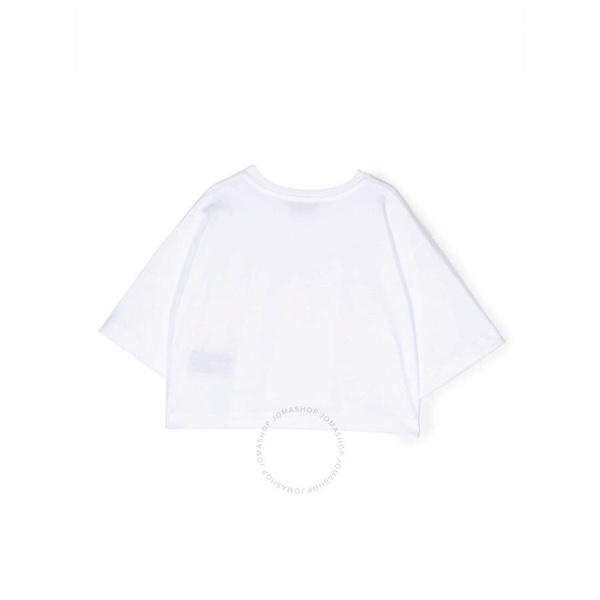 Balmain Kids Logo-Print Cropped T-Shirt