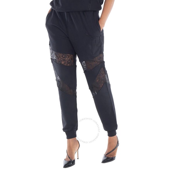 Philipp Plein Lace Detail Cotton Fleece Joggers