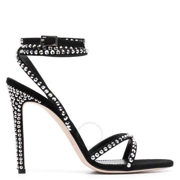 Paris Texas Ladies Black Rock Diamond Holly Zoe Strap Sandals