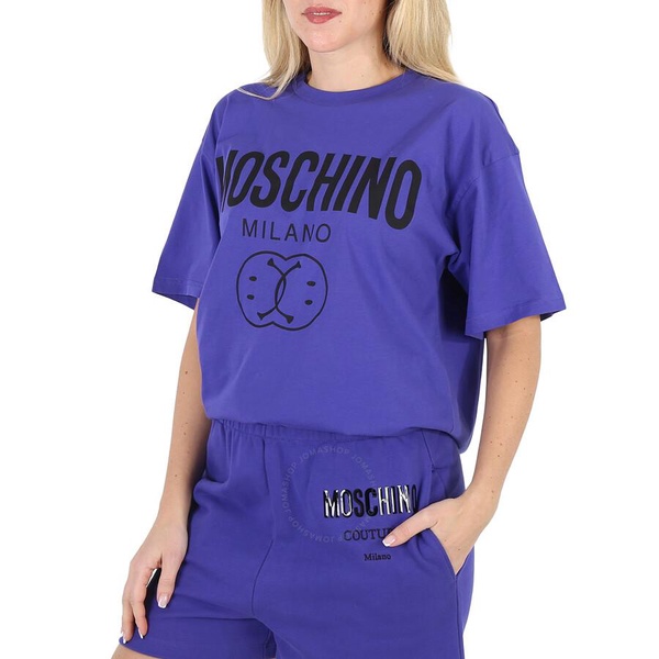 Moschino Fantasy Print Double Smile Logo T-Shirt