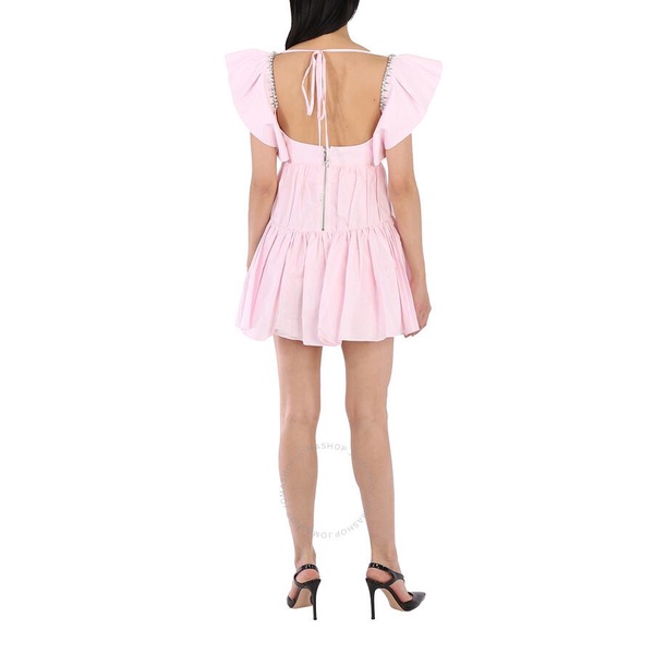 Area Ladies Pink Crystal Trim Poplin Mini Dress