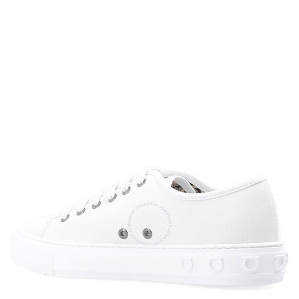 Salvatore Ferragamo Ladies White Mediterr Low Cut Sneakers