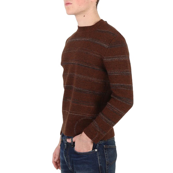 Maison Margiela Men's Brown / Walnut Stripes Striped Wool-Blend Jumper