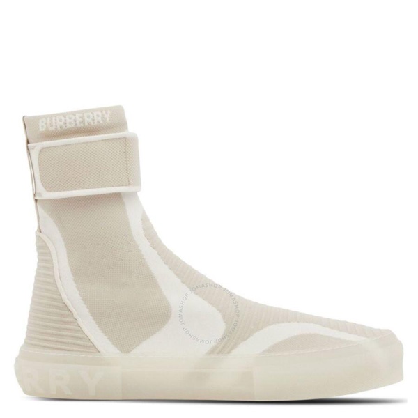 Burberry Men's Vanilla Beige Knitted Sub High-Top Sock Sneakers