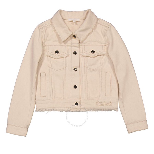 Chloe Girls Ivory Cotton Denim Jacket