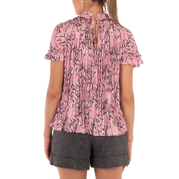 Rabanne All Over Graphic Print Pleated Blouse