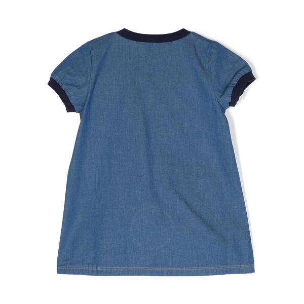 Moncler Kids Denim Logo Pocket Dress