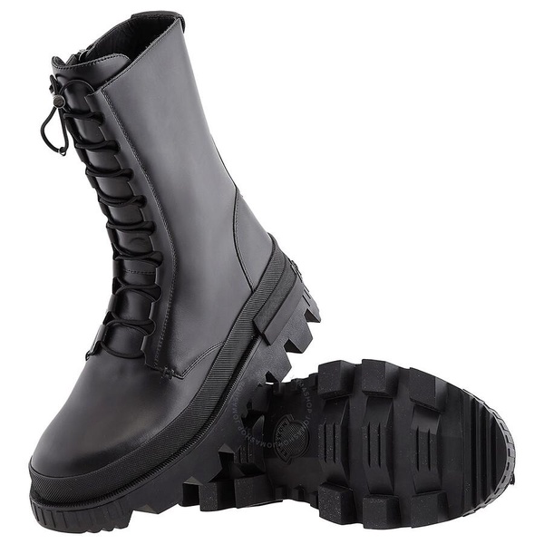 Moncler Black Vail Leather Ankle Boots