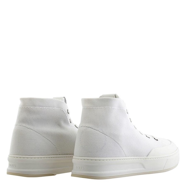 Tods Men's White Knit High-Top Sneakers