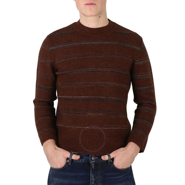 Maison Margiela Men's Brown / Walnut Stripes Striped Wool-Blend Jumper