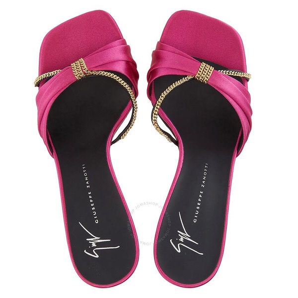 Giuseppe Zanotti Ladies Symonne Fuxia Satin Mules