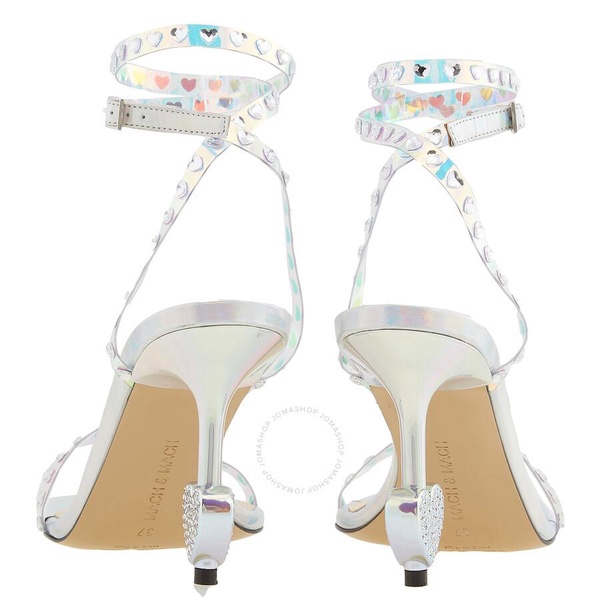 Mach & Mach Irisdescent 95 Amelia Heart Heeled Sandals