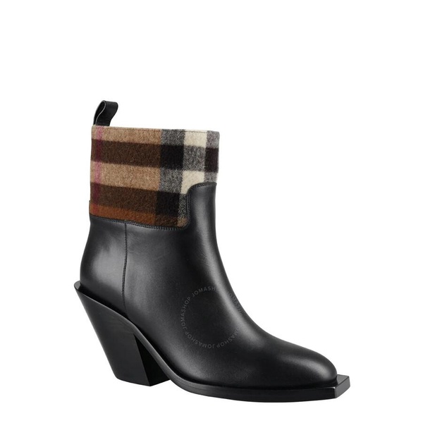 Vintage Check leather ankle boots